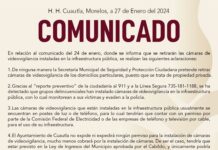 COMUNICADO – RETIRO DE CAMARAS DE VIDEO VIGILANCIA UTILIZADAS PRESUPUESTAMENTE PARA ACTOS DELICITIVOS