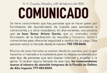 COMUNICADO – EXTORSIÓN DE FALSOS FUNCIONARIOS