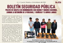 LOGRAN LA DETENCIÓN DE 5 PERSONAS, 1 VEHÍCULO Y 5 ARMAS LARGAS