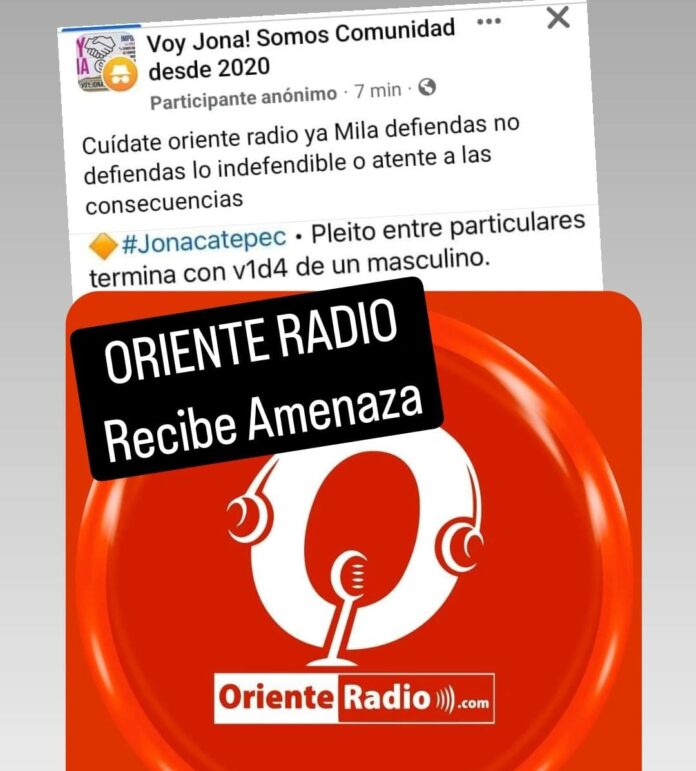 MEDIO DE COMUNICACIÓN, ORIENTE RADIO RECIBE AMENAZA