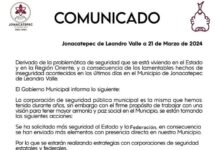 COMUICADO – Jonacatepec de Leandro Valle a 21 de Marzo de 2024