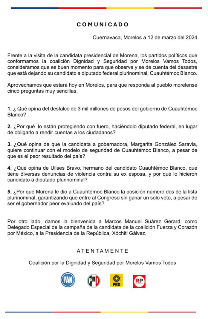RETAN A CLAUDIA SHEINBAUM A EXPLICAR LA IMPUNIDAD DE CUAUHTÉMOC BLANCO