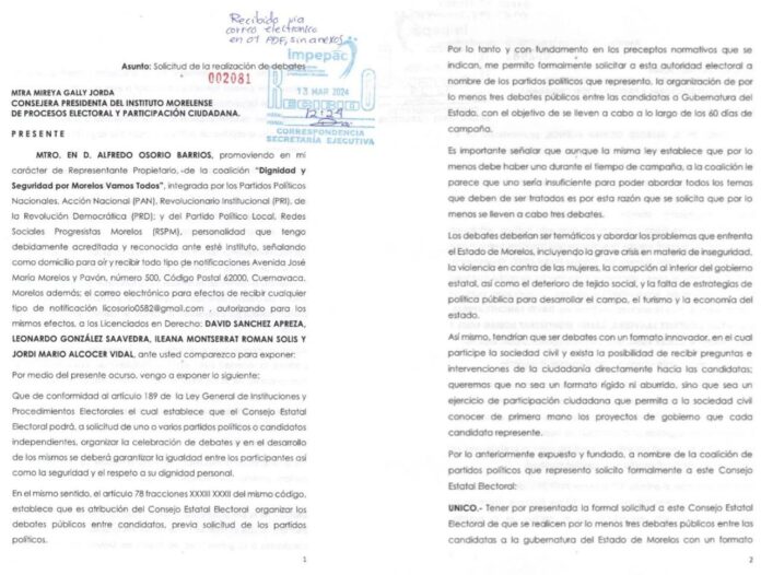 PROPONE LUCY MEZA TRES DEBATES ENTRE CANDIDATAS A LA GUBERNATURA