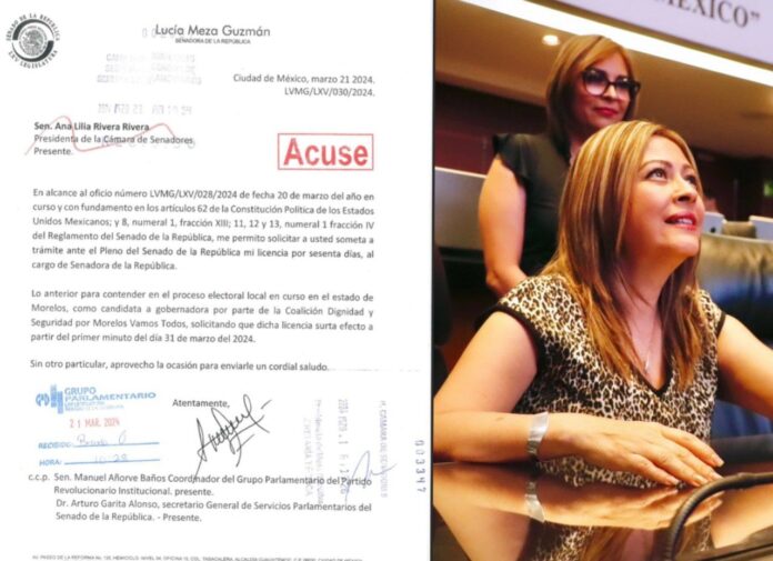 AL RESCATE DE MORELOS LUCY MEZA PIDE LICENCIA EN SENADO, VA POR LA GUBERNATURA