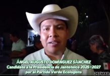 ANGEL AUGUSTO DOMÍNGUEZ SANCHEZ VA POR LA REELECCIÓN DE JANTETELCO