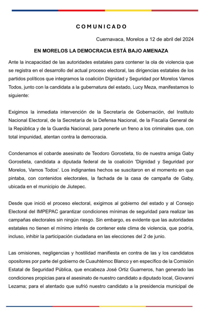 EN MORELOS LA DEMOCRACIA ESTÁ BAJO AMENAZA