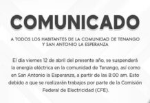 COMUNICADO – HABITANTES DE LA COMUNIDAD DE TENANGO Y SAN ANTONIO LA ESPERANZA