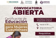 CERTIFICACIÓN DE EDUCACIÓN PRIMARIA/SECUNDARIA MUJERES CUAUTLENSES
