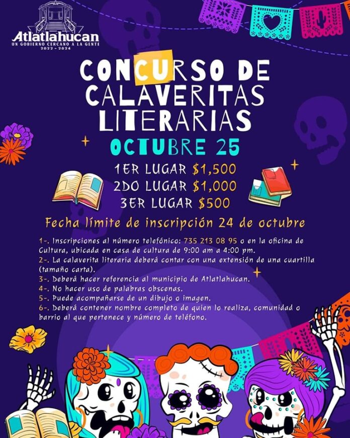 CONCURSO DE CALAVERITAS LITERARIAS ATLATLAHUCAN 2024