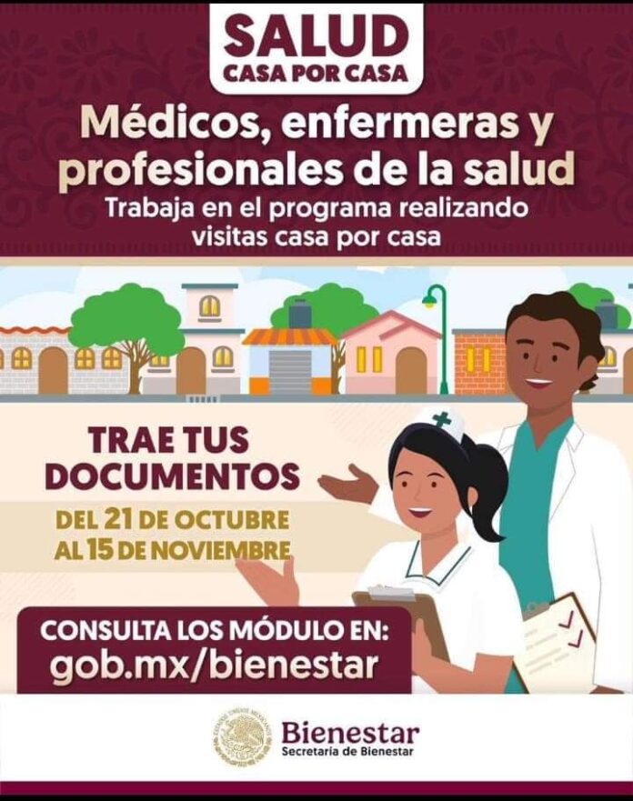 OPORTUNIDAD DE TRABAJO – SALUD CASA POR CASA