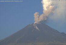 Reporte del monitoreo del CENAPREDal volcán Popocatépetl 03.Nov.2024