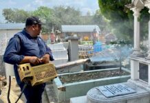 Fumigación en panteones para día de Muertos