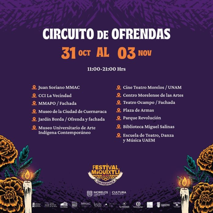 Circuito de Altares del Festival Miquixtli 2024, INVITA A disfrutar la Secretaria de Cultura