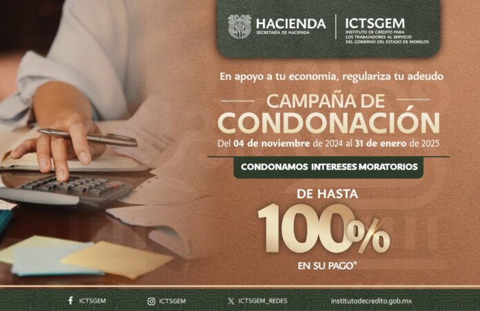 Inicia campaña de condonación de intereses moratorios en el instituto de crédito.