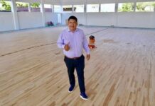 AVANCE DE LA CANCHA DE BÁSQUETBOL PROFESIONAL DE LA AQUILES SERDÁN DE YECAPIXTLA
