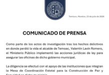 HASTA AGOTAR TODAS LAS LÍNEAS DE INVESTIGACIÓN, EN CASO DE PRESIDENTE DE TEMOAC