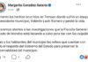 Margarita González Saravia lamenta muerte del presidente de Temoac