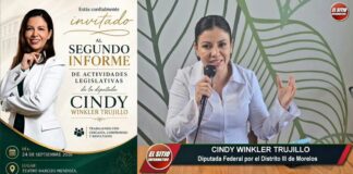 Cindy Winkler invita a su Segundo Informe de Actividades Legislativas en Cuautla