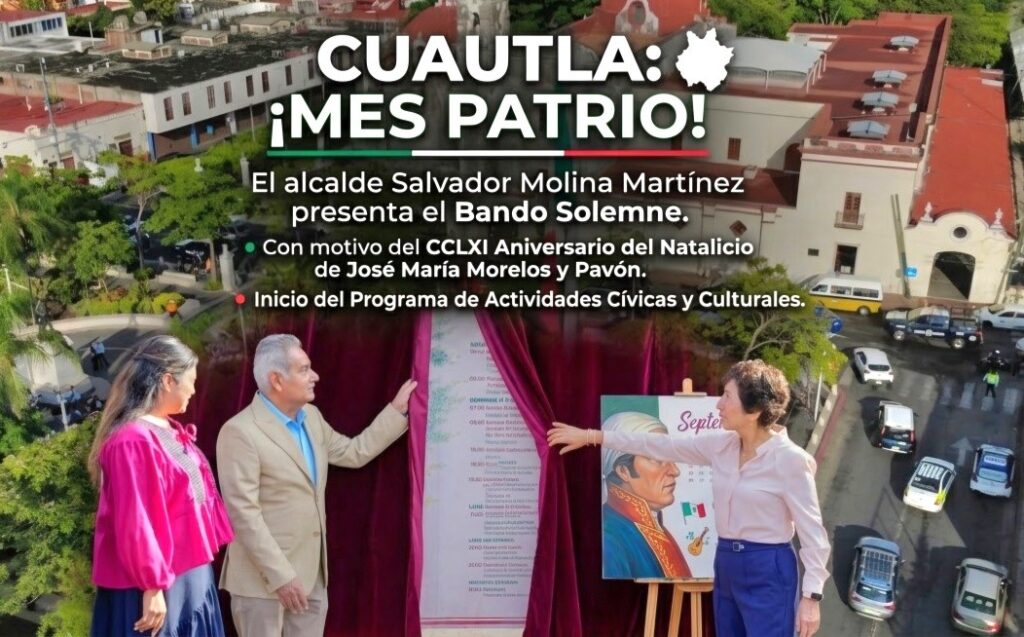 El Alcalde Salvador Molina Martínez Presentó el Día de Hoy Lunes 01 de Septiembre el Bando Solemne.