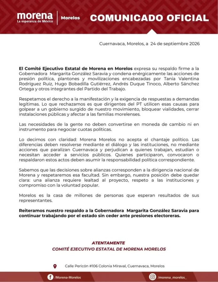 Morena Rompe Relaciones con el PT en Morelos