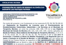 Ley Seca en Yecapixtla Atento Aviso