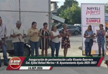 Nayeli Mares Cumple y Entrega Obra de Pavimentación en la Calle Vicente Guerrero, de la Rafael Merino