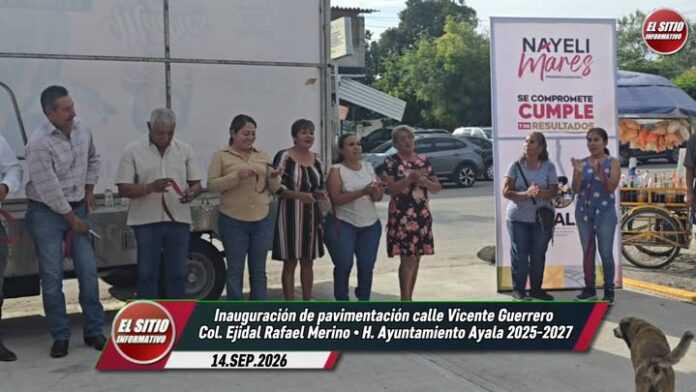 Nayeli Mares Cumple y Entrega Obra de Pavimentación en la Calle Vicente Guerrero, de la Rafael Merino