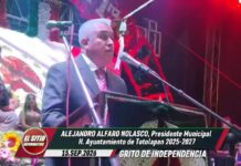 Encabeza Alejandro Alfaro Nolasco Tradicional Grito de Independencia en Totolapan