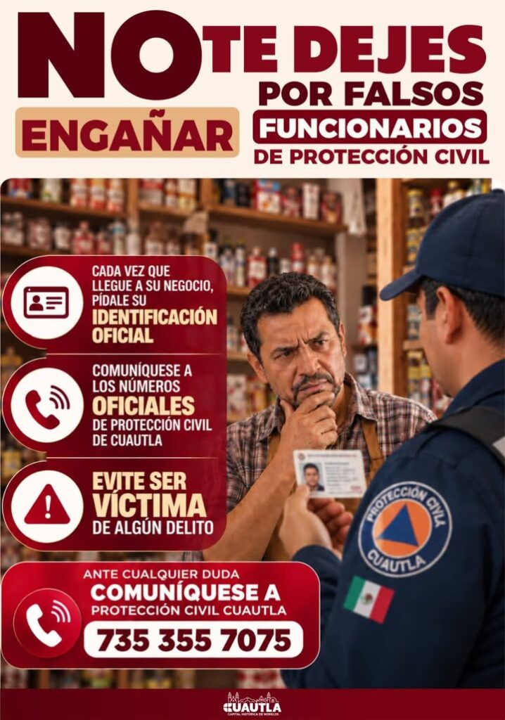 Protección Civil Cuautla Alerta por Falsas Visitas de Inspección a Establecimientos Comerciales