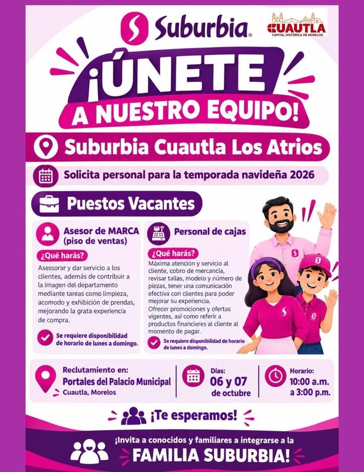 ¡Oportunidad Laboral en Cuautla!