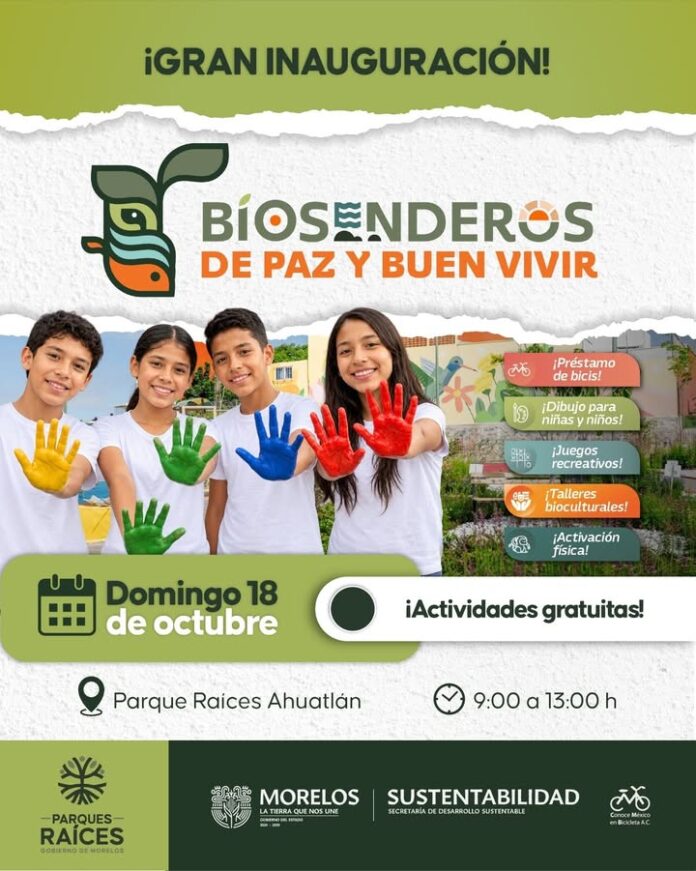 Llega Biosenderos de Paz y Buen Vivir a Cuernavaca con Domingos de Naturaleza y Convivencia Familiar