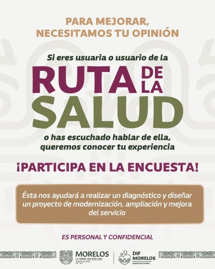 Invita Sedif a Participar en Encuesta para Fortalecer el Servicio de la Ruta de la Salud