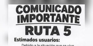 Ruta 5 Juan Morales Reduce Temporalmente su Horario de Servicio por Situación de Seguridad