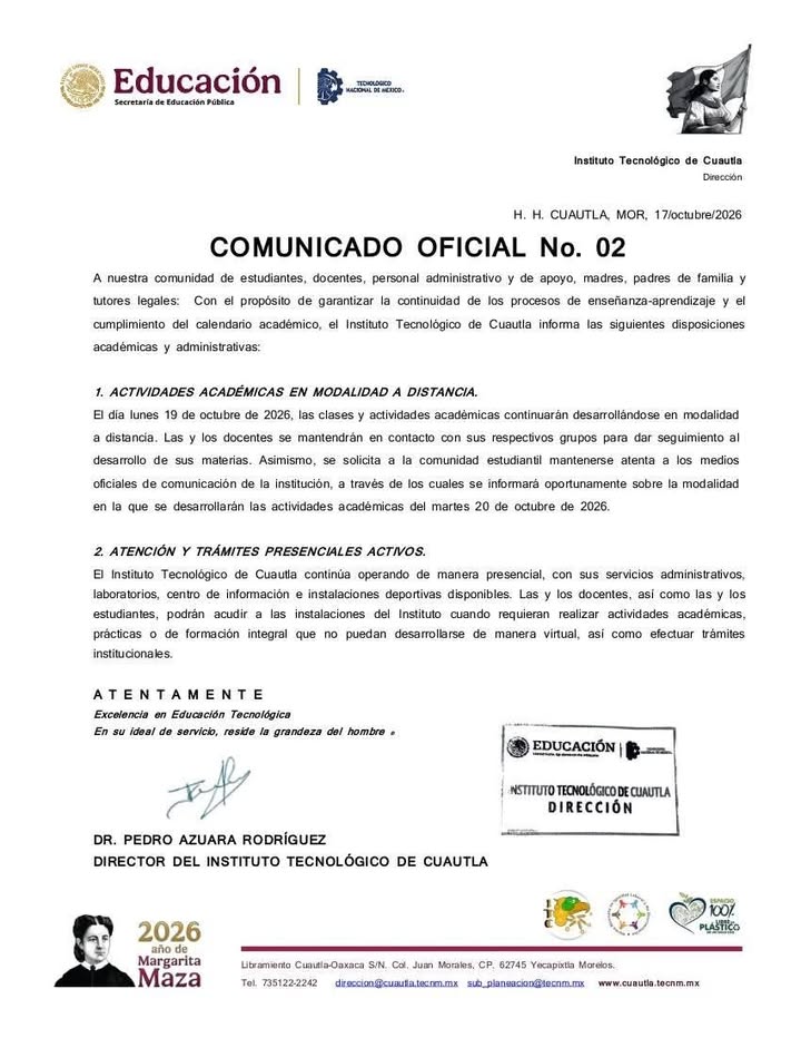 Instituto Tecnológico de Cuautla Mantendrá Clases a Distancia Debido a Inseguridad