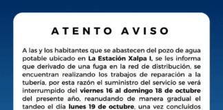 Atento Aviso • Suspensión Temporal en el Suministro de Agua en la Estación Xalpa I