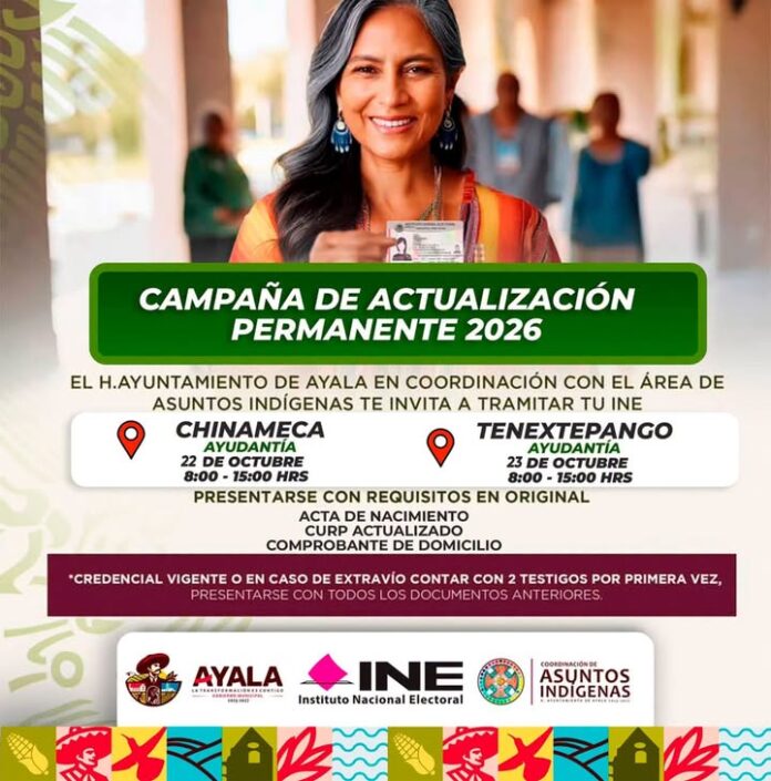 Tramita Tu INE en Chinameca y Tenextepango