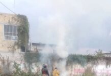 Bomberos de Cuautla Atiende Incendio de Pastizal en la Colonia Vicente Guerrero