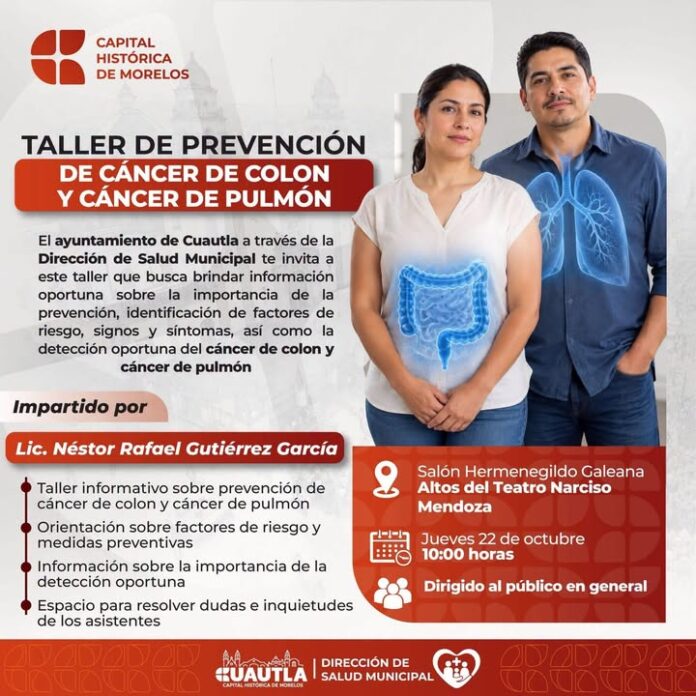 Invitan a la Ciudadanía a Taller Informativo Sobre la Prevención del Cáncer de Colon y Pulmón