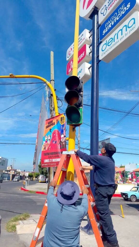 Refuerzan la Seguridad Vial con el Mantenimiento de Semáforos en Cuautla