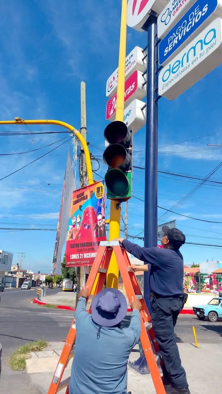 Refuerzan la Seguridad Vial con el Mantenimiento de Semáforos en Cuautla