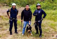Protección Civil de Totolapan y Erum Rescatan a un Canino en el Cerro de Santa Bárbara